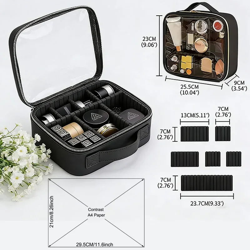 trousse de maquillage professionnelle de haute qualité pour femmes, sac cosmétique transparent en pvc, boîte à outils pour filles, trousse de maquillage de voyage pour artistes