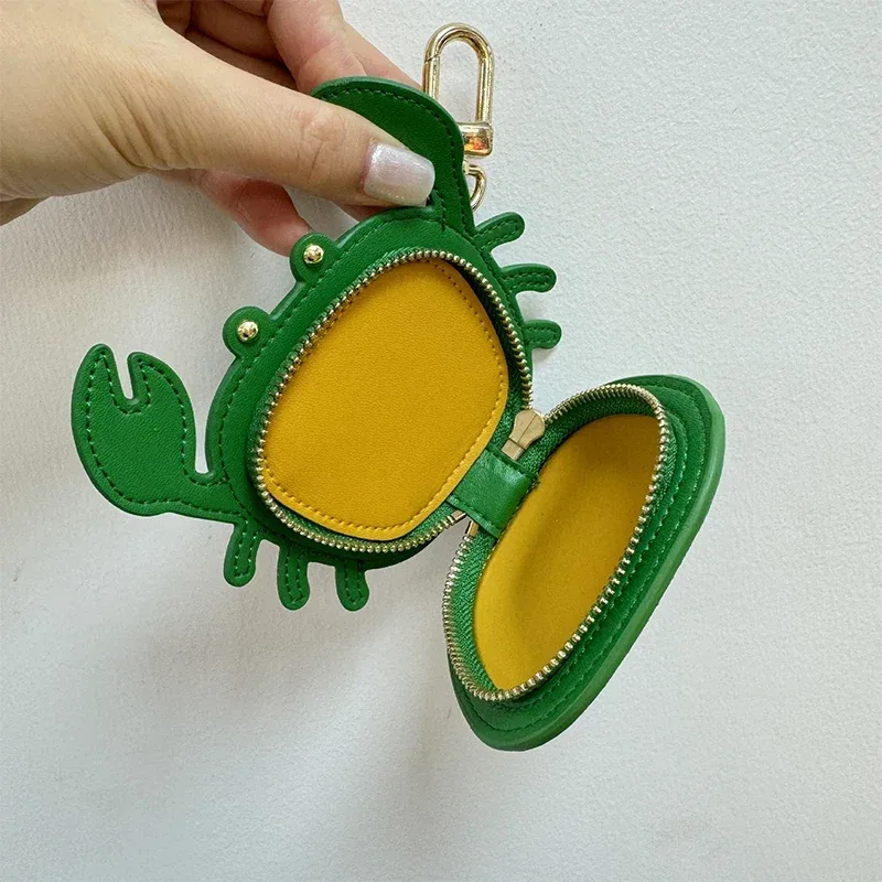 porte-monnaie crabe en cuir microcarence, mini portefeuille, maquillage, sac de rangement pour écouteurs, cartable, sac à main pendentif, accessoires de charme