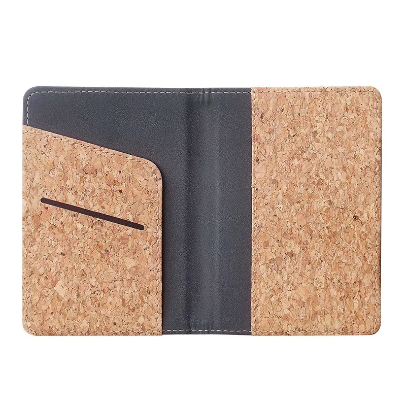 porte-passeport en liège, étui pour passeport en cuir grain de bois, sac pour cartes portable