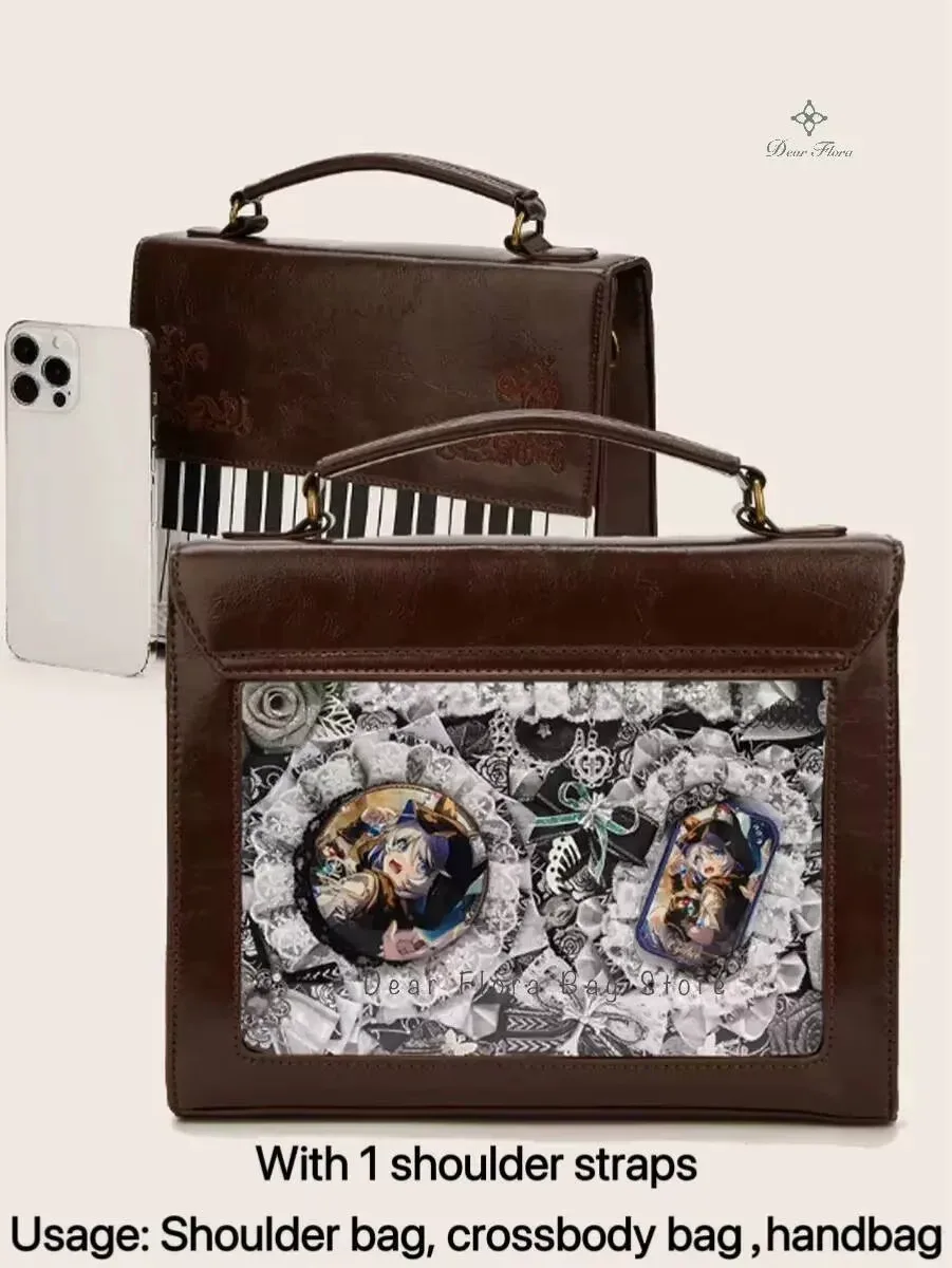 nouveau sac à bandoulière vintage piano pour femmes, sac à bandoulière marron y2k pour filles, sac ita transparent, sac à dos personnalisé, sacs à main esthétiques