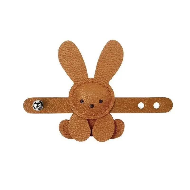 1 breloque de sac en forme de lapin mignon - cuir synthétique léger avec boucle en acier inoxydable, adorable motif de lapin pour sacs à dos