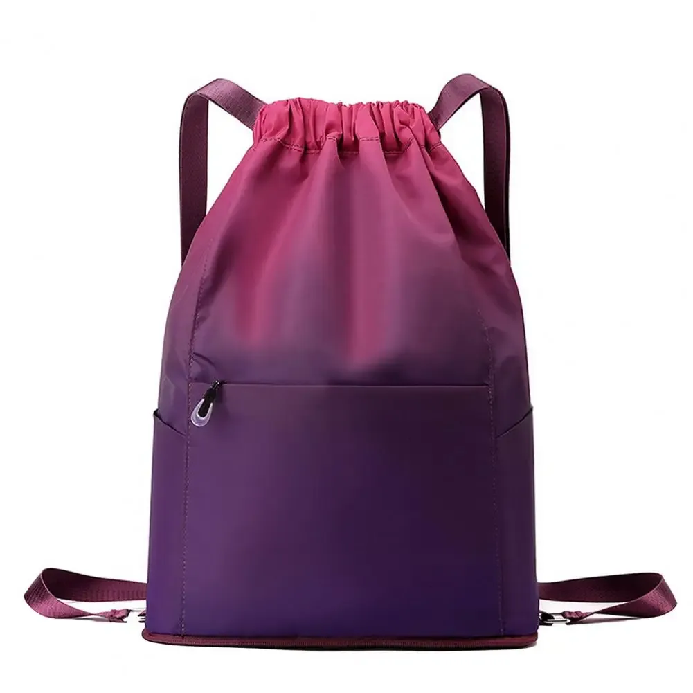 sac à dos de sport à cordon de serrage, sac de basket-ball de couleur dégradée imperméable, sac à dos de sport pliable pour hommes et femmes, natationurs d'entraînement de football
