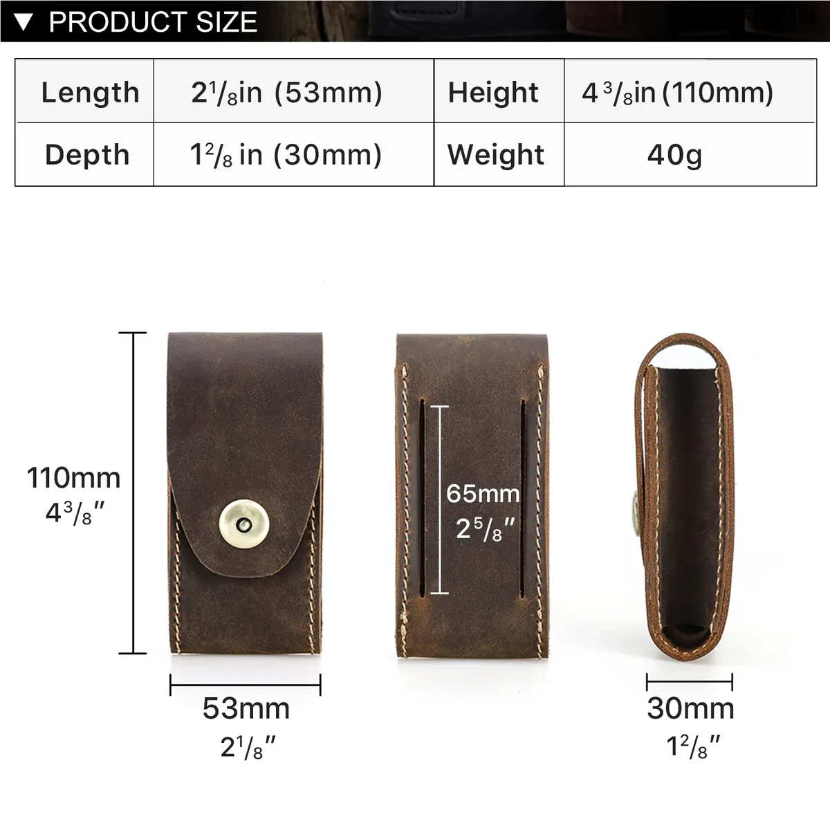 gaine de rangement edc en cuir véritable, outil tactique fait à la main, mini pochette avec clip de ceinture, sac de rangement