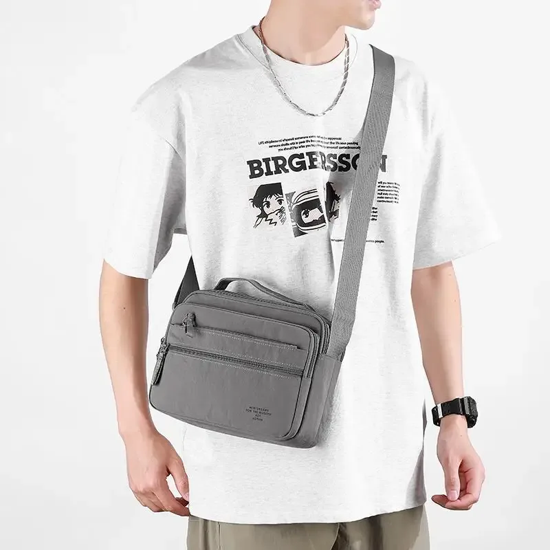 sac bandoulière léger en tissu oxford pour homme - sacoche durable multi-couches pour les trajets quotidiens et les voyages - sac de poitrine