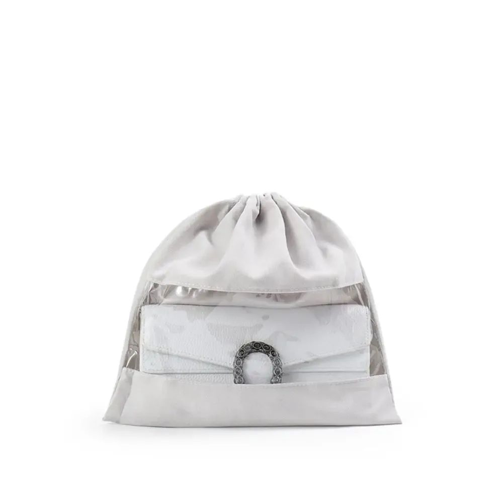 sac à cosmétiques en tissu avec cordon de serrage, sac de rangement anti-poussière, pochette de rangement anti-poussière grande capacité