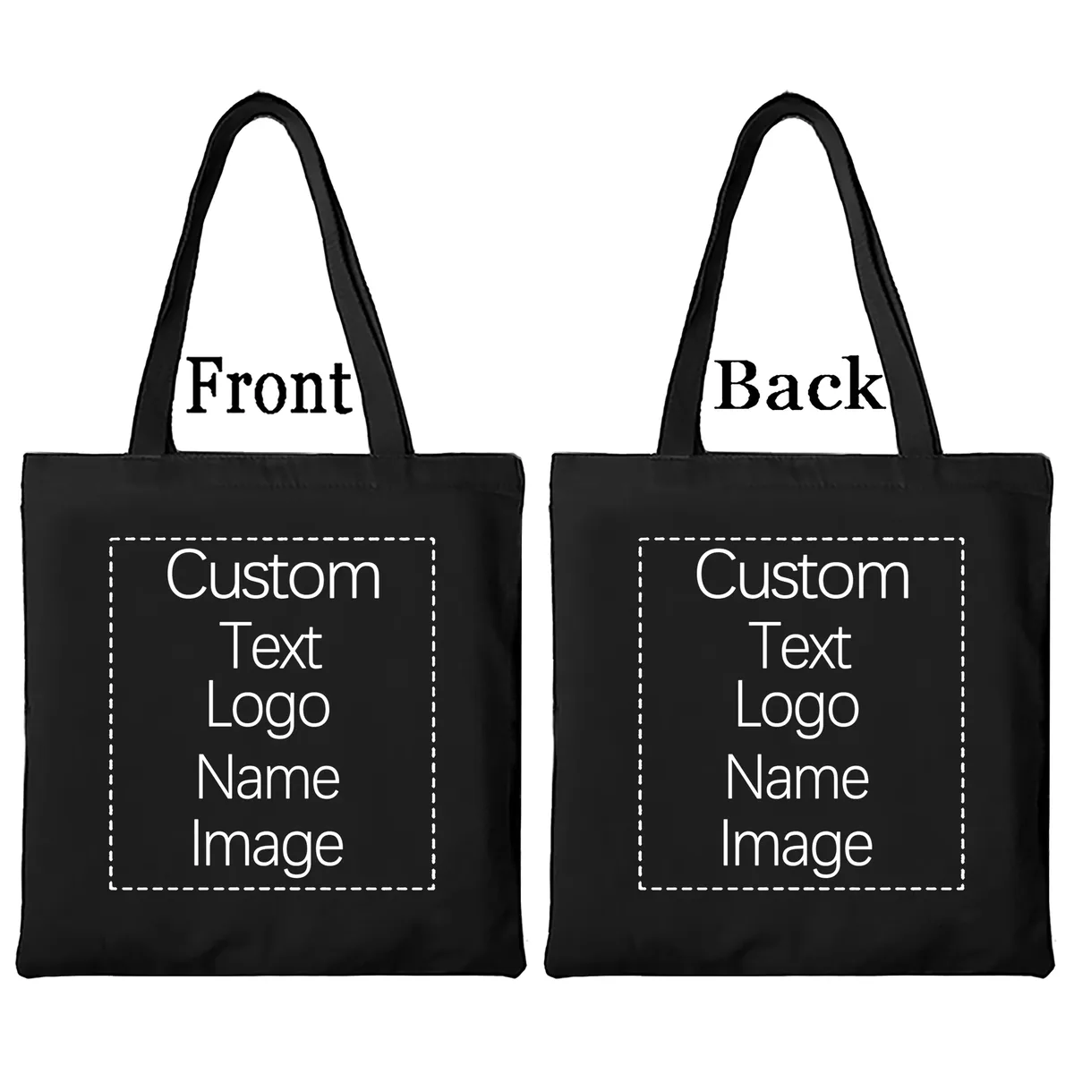 sacs fourre-tout personnalisés avec logo/image, réutilisables, en toile, pour voyage, cadeaux personnalisés pour mariée, sacs de shopping pour femmes, 1/2/3/4/5 pièces