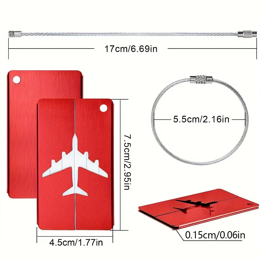 étiquette bagage métallique brillante motif avion couleur unie voyage accessoires pliable identification valise nom adresse