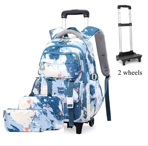 sac à roulettes d'école pour adolescentes, sac à roulettes d'école pour filles, ensemble de sac à dos à roulettes, sac de voyage à roulettes sur roulettes