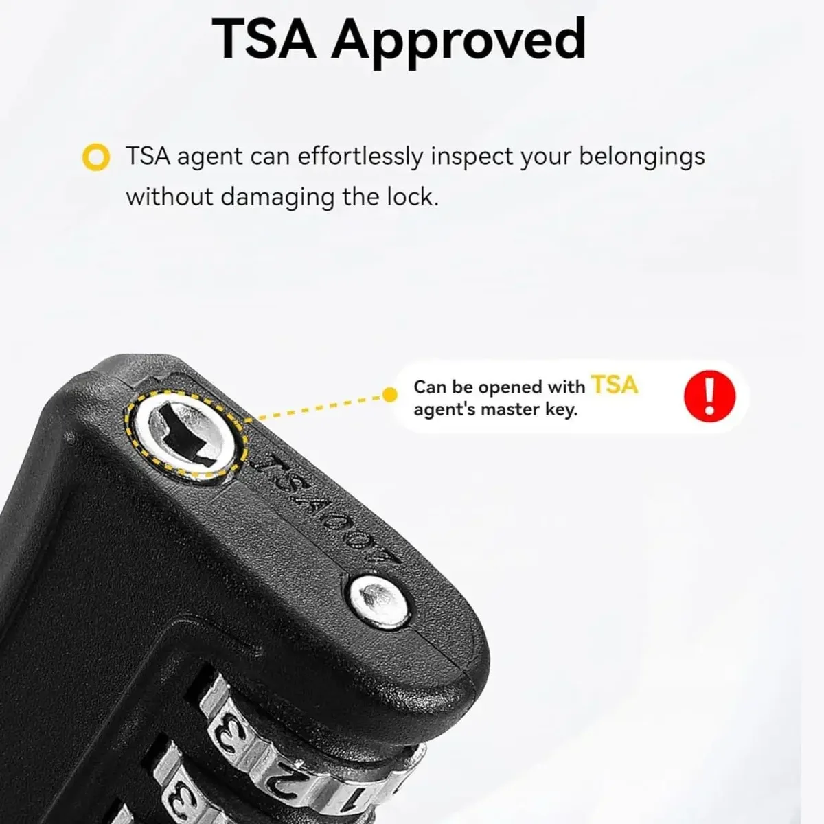 cadenas code modifiable serrure tsa plastique abs noir design contrasté sécurité voyage abus resistant motif uni modifiable longue durée