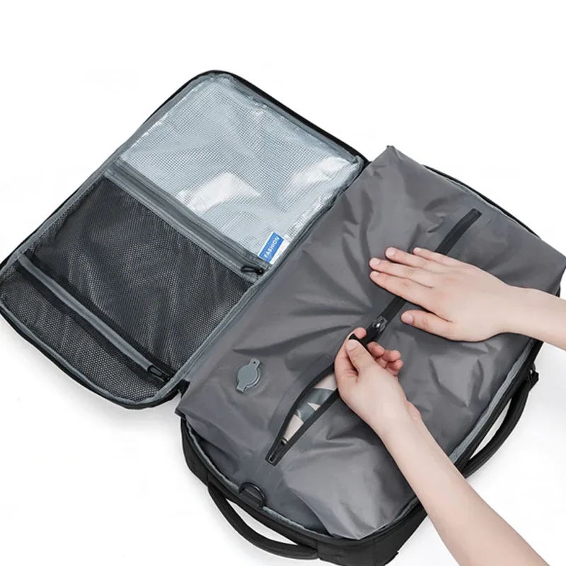 sac à dos de voyage pour homme, sac à dos de compression sous vide, sac à dos pour ordinateur portable 16 pouces, sac à dos imperméable pour l'école, la randonnée en plein air, pour pompes