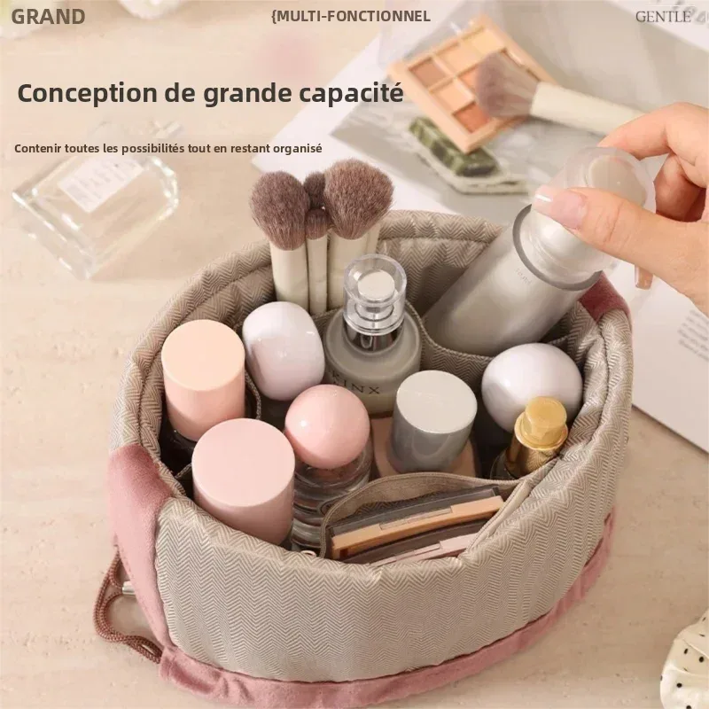 grande trousse de toilette en velours, portable, multifonctionnelle, pour le voyage, organiseur de maquillage, sac de rangement élégant pour un usage quotidien