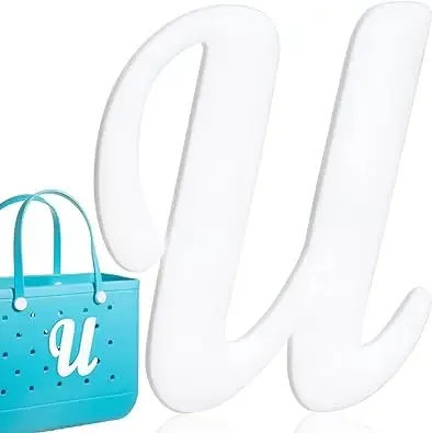 1pc lettre décorative pour sac à main, lettres de l'alphabet de couleur blanche accessoires de décoration lettres de l'alphabet 3d pour sac fourre-tout de plage