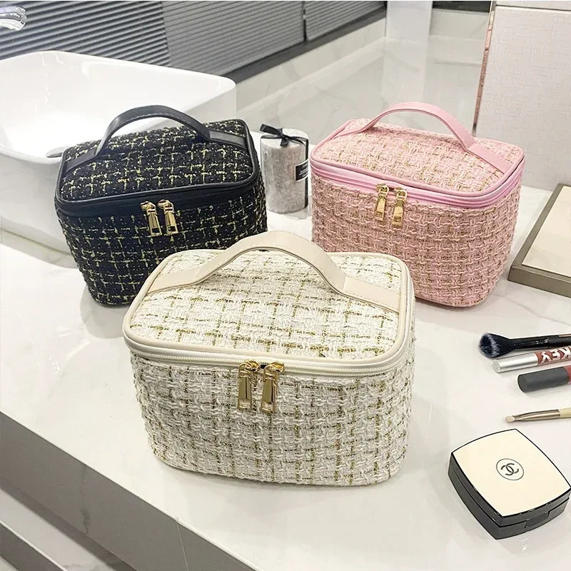nouvelle trousse de maquillage portable pour femme, style parfumé, simple et tendance, grande capacité, pour le maquillage et les voyages