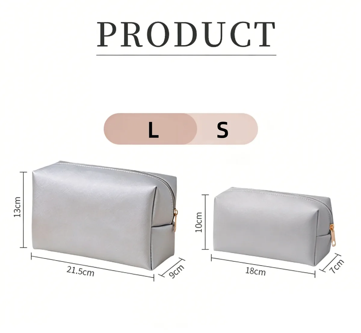 trousse de maquillage en cuir avec logo personnalisé, grande capacité, idéale pour les voyages, disponible en plusieurs couleurs, en cuir pu souple, avec fermeture à glissière, pour femmes (2 tailles).