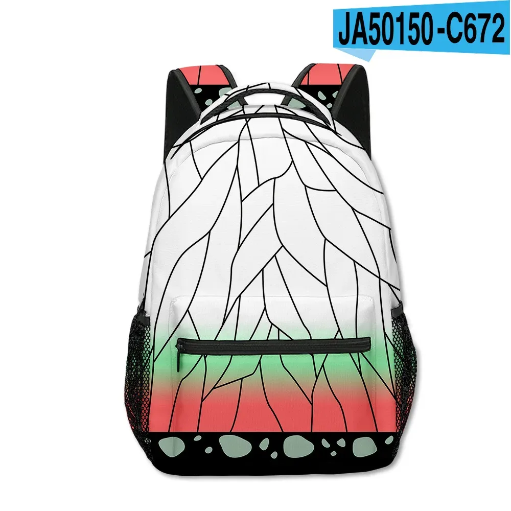 sac dos tissu oxford uni dessin animé géométrique multicouleurs triangles carreaux bandoulière arquée usage voyage