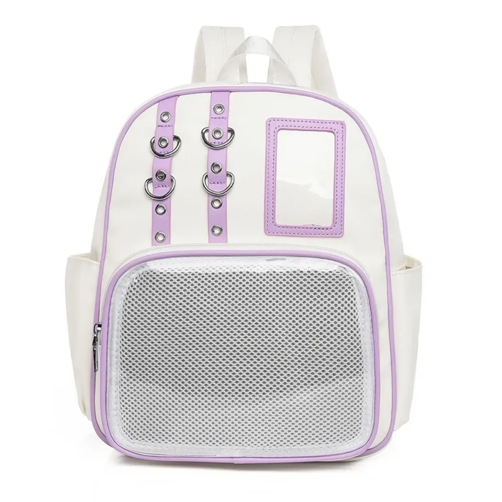 sac à dos transparent mignon en pu, sac à bandoulière y2k, sac ita lolita pour affichage diy, usage quotidien