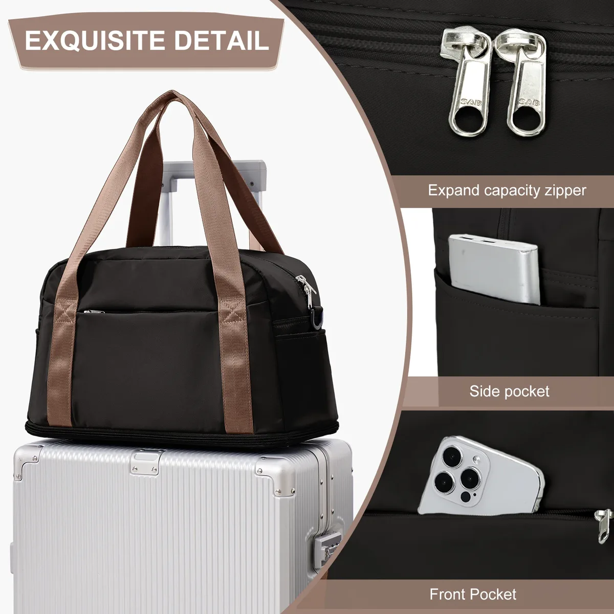sac de cabine 40x20x25 ryanair, grand bagage à main maximum 45x36x20 pour hommes et femmes, sac de week-end fourre-tout de sport, sac polochon de voyage