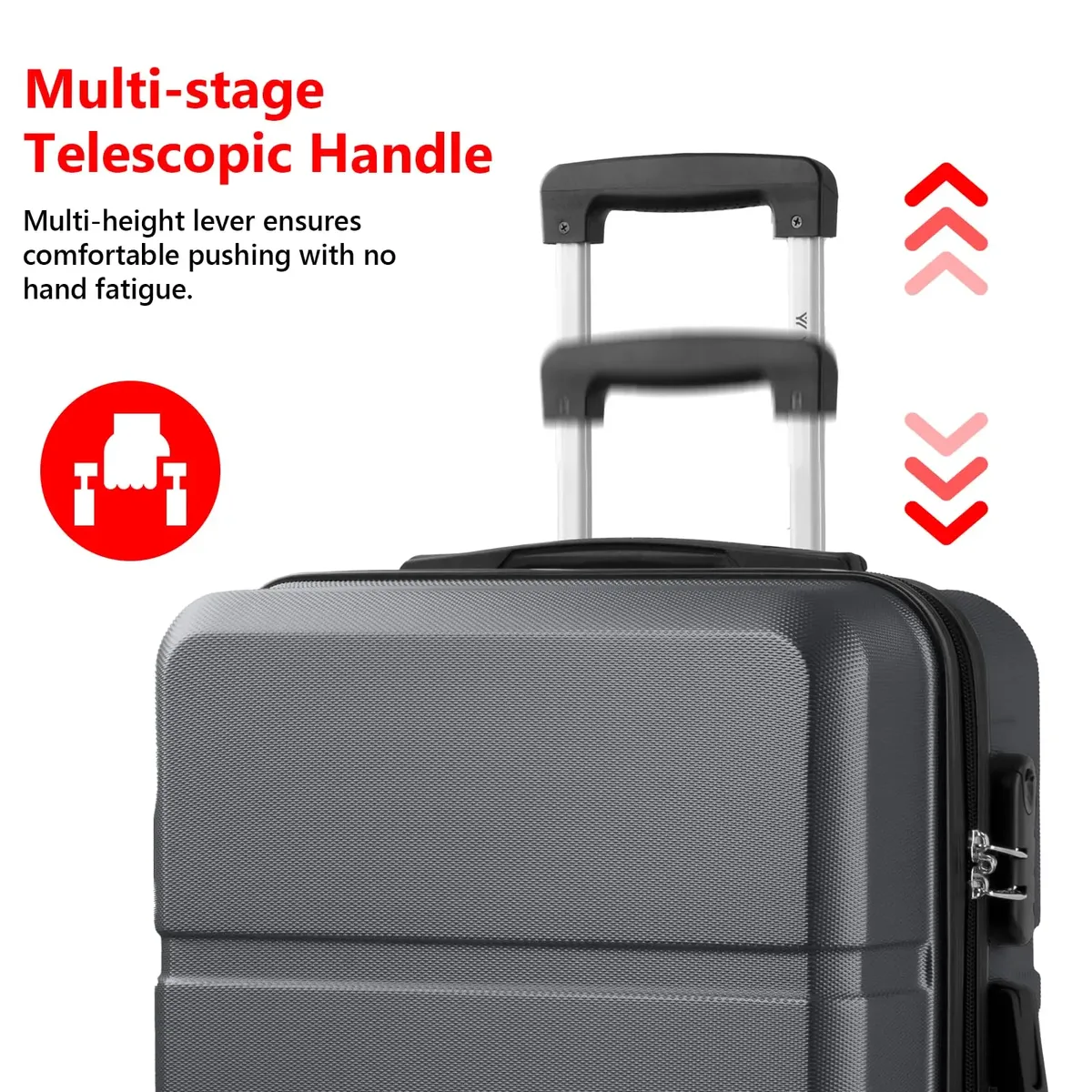 ensemble de valises yonsly 3 pièces 20/24/28 pouces 360 °   valise à roulettes avec serrure à combinaison, double fermeture éclair, sac en maille, poignée en caoutchouc souple, grande taille xxl pour les excursions familiales en vacances