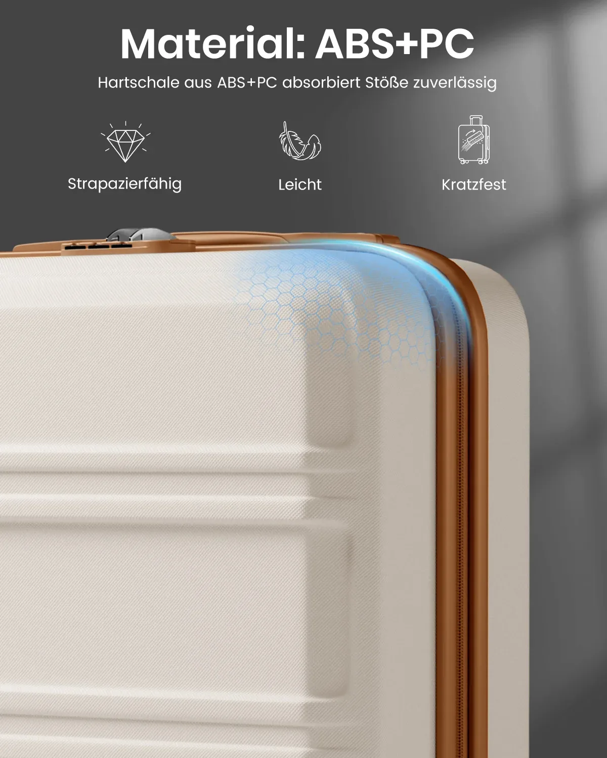 valise rigide légère kono en abs+pc avec 4 roues jumelées et serrure tsa (ensemble de 2/4/6 pièces)