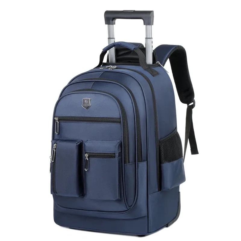 sac à dos de voyage de grande capacité avec roulettes pour hommes, nervures cachées, bagage à main étanche, sac de voyage de week-end, voyage d'affaires, le plus récent