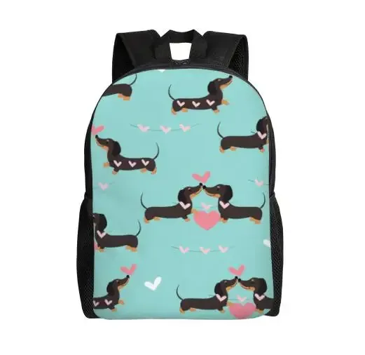 sac à dos dachshund dogs pour garçons et filles, saucisse wiener, sacs de voyage pour l'école ou le collège, sac à livres pour femmes et hommes, convient pour ordinateur portable 15 pouces