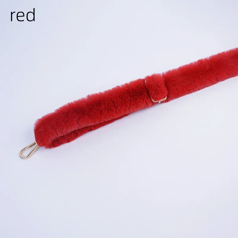 sangle de sac en peluche réglable, longue longueur chaude d'hiver, ceinture de remplacement en fourrure pour femmes, sacs à bandoulière, accessoires, 1 pièce