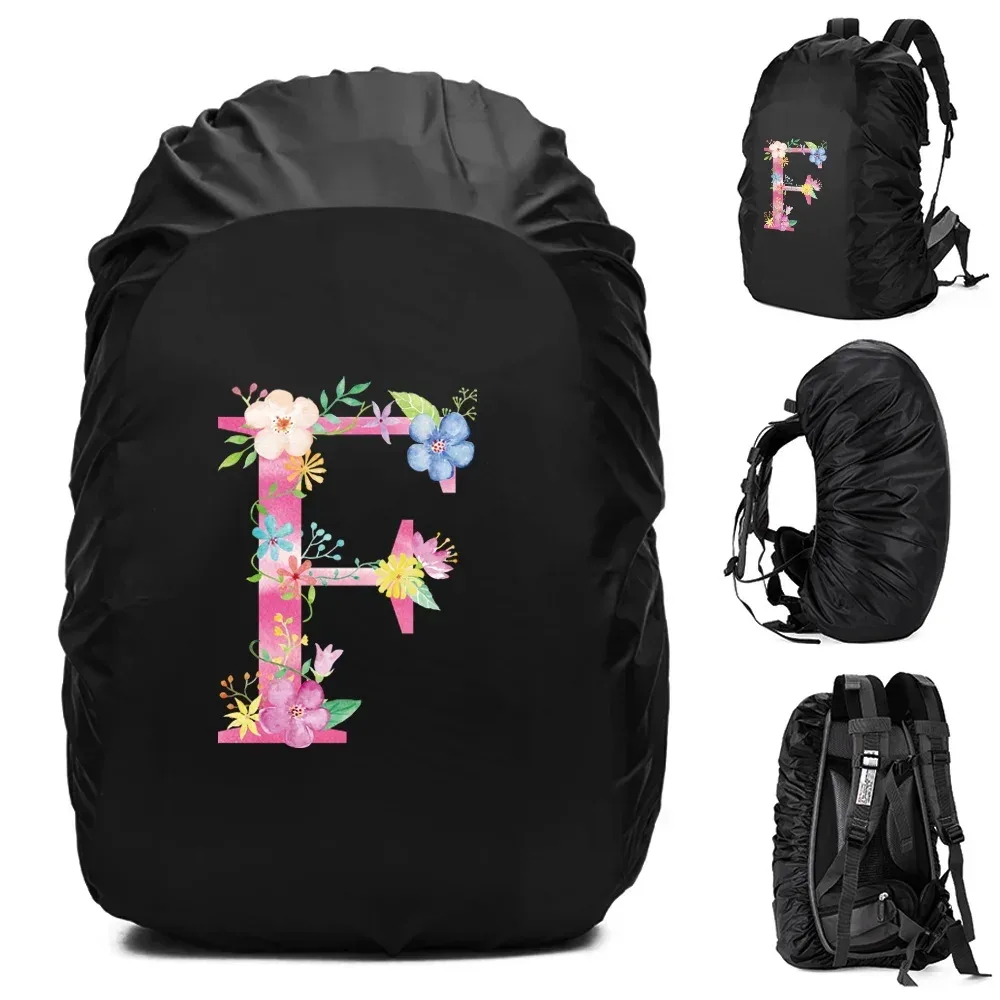 sac à dos étanche unisexe, housse de pluie, sac de camping en plein air, randonnée, escalade, sports, housse de pluie anti-poussière, imprimé lettre rose, 30l, 40l, 70l