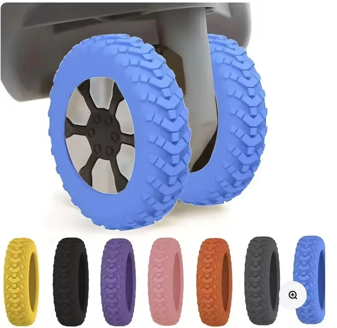 protector wheel set silica gel soundproof shock absorber voyage accessory grey black blue orange violet