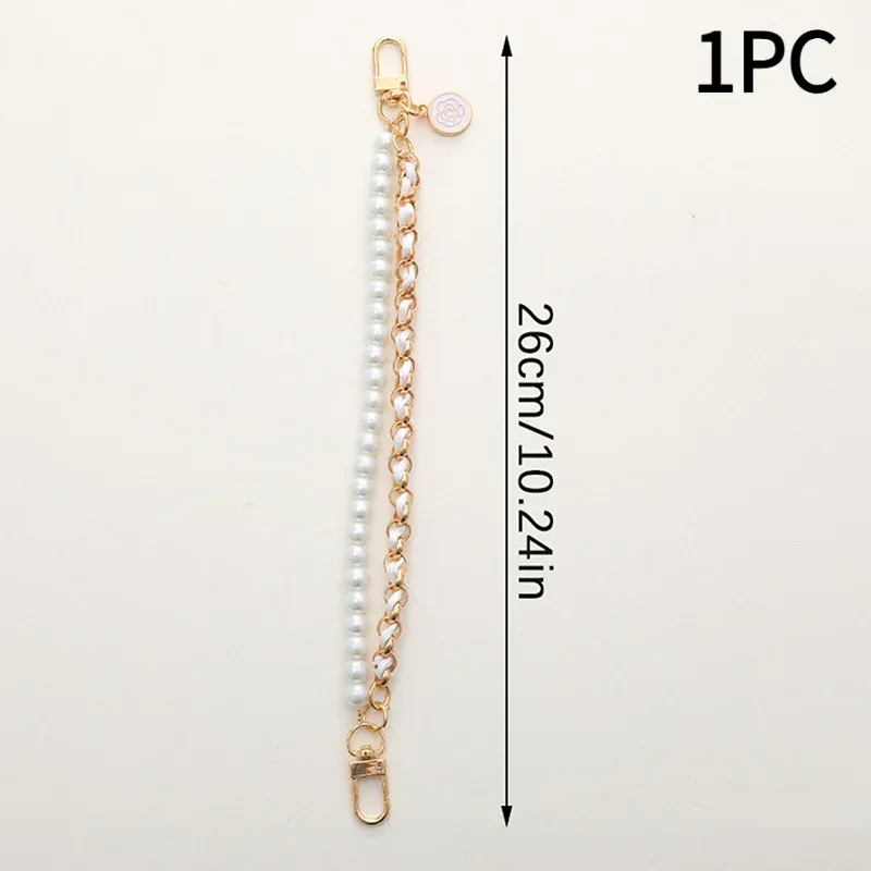 1 pièce sangle de sac vintage en perles pour sac à main, chaîne double couche en perles, cordon de téléphone, poignées de remplacement exquises pour sac, accessoire de sac
