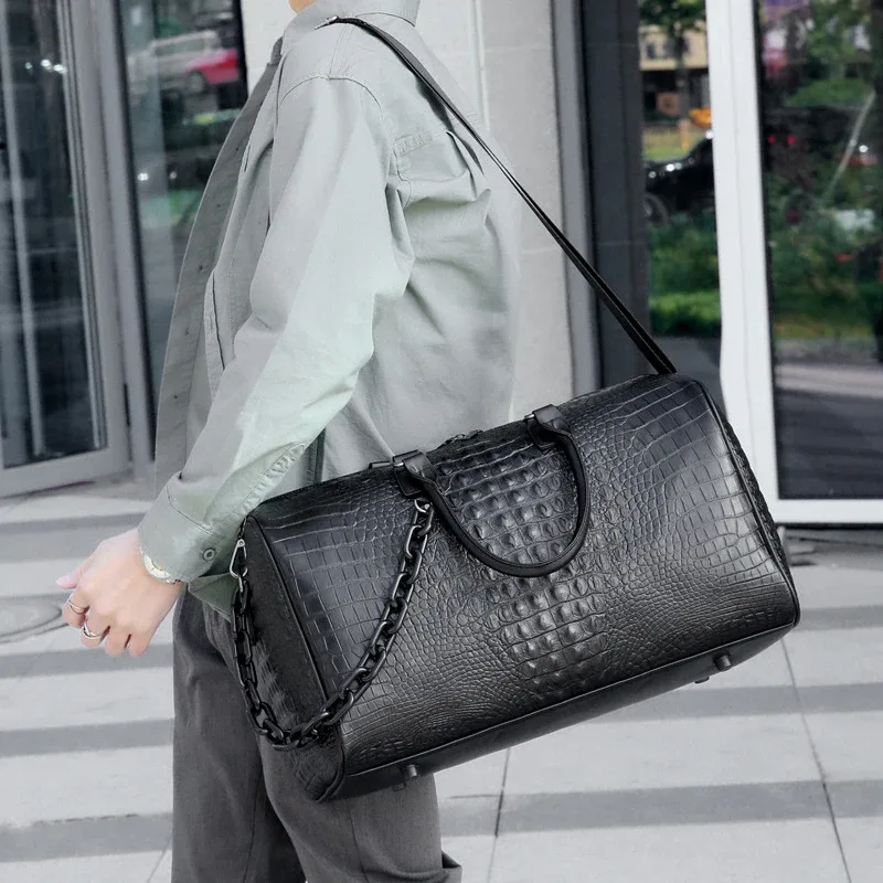 sac à main de voyage de grande capacité pour homme, sac à bandoulière en pu, sac à bandoulière pour voyage d'affaires, étanche, initié à la gym, fitness, bagages de sport