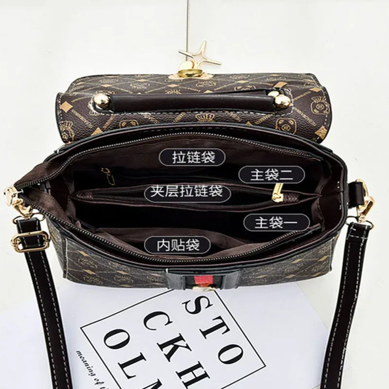 nouveau sac à bandoulière pour femme, sac fourre-tout de luxe, sac à main de créateur, sac à main en cuir imprimé monogramme, sac à bandoulière unique