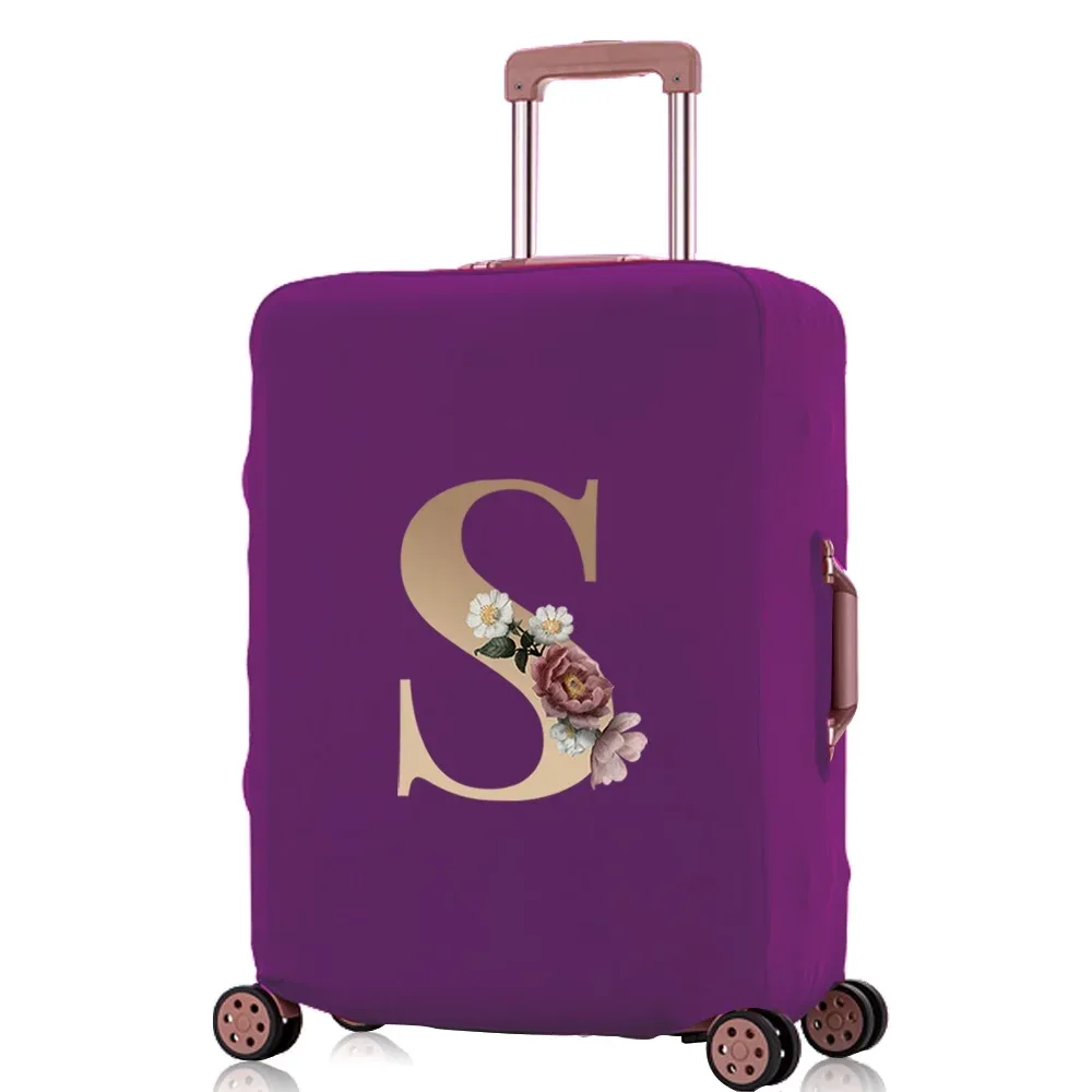 juste de protection élastique pour bagages, housses anti-poussière, motif lettre dorée, valise trolley, sac de voyage, 18-32