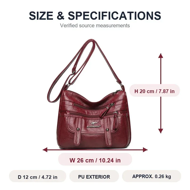 sac mère en cuir souple, sac à bandoulière de grande capacité à la mode pour femmes