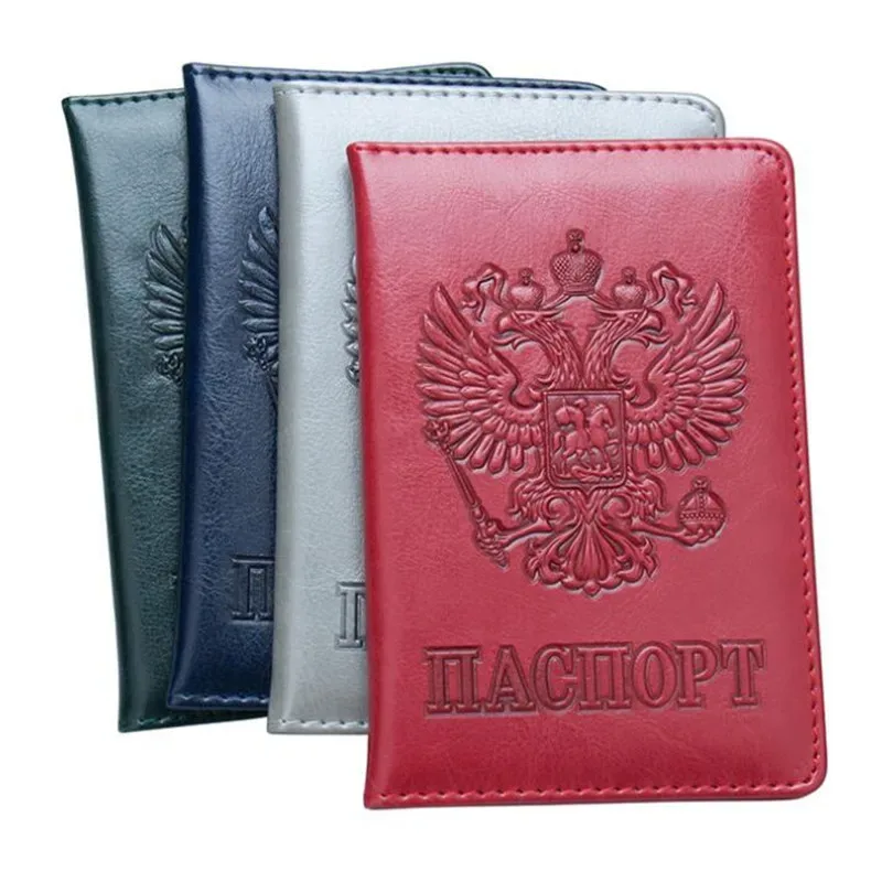 nouvelle couverture de passeport de haute qualité pour hommes et femmes, étui de passeport de voyage, couverture de documents de voyage russe, porte-passeport sim protecteur