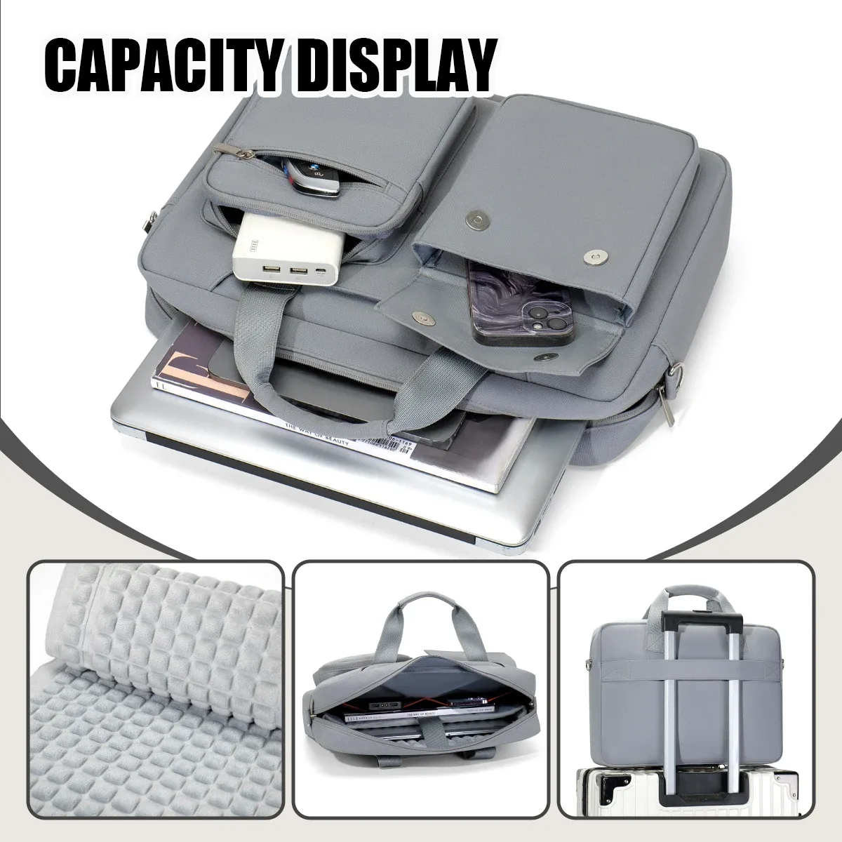 sac pour ordinateur portable adapté aux déplacements, compatible avec apple macbook air 13, lenovo xiaoxin pro 14, huawei matebook 16 pouces, dell 15,6 pouces, étui de protection pour ordinateurs portables de 15 pouces, pour hommes et femmes