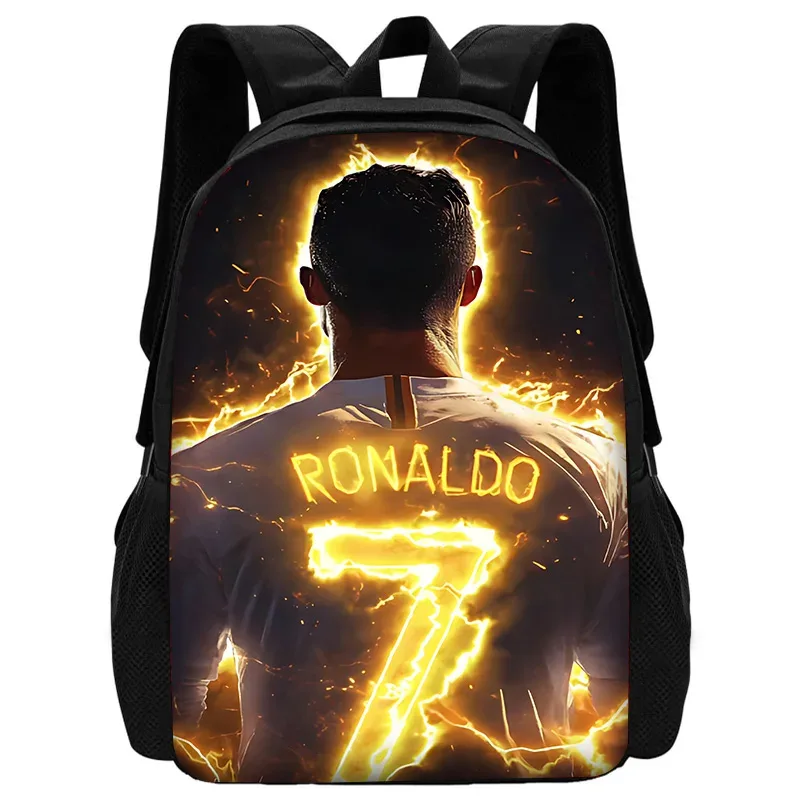 sac à dos d'école pour enfants football star avec sacs à déjeuner r-ronaldos, trousses à crayons, sacs d'école c-cr7 pour garçons et filles, meilleur cadeau