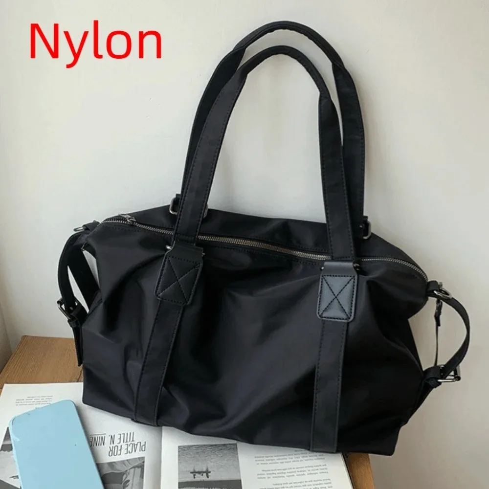 sac de voyage minimaliste imperméable, sac de sport décontracté en nylon grande capacité, sac à bandoulière simple pour les trajets quotidiens