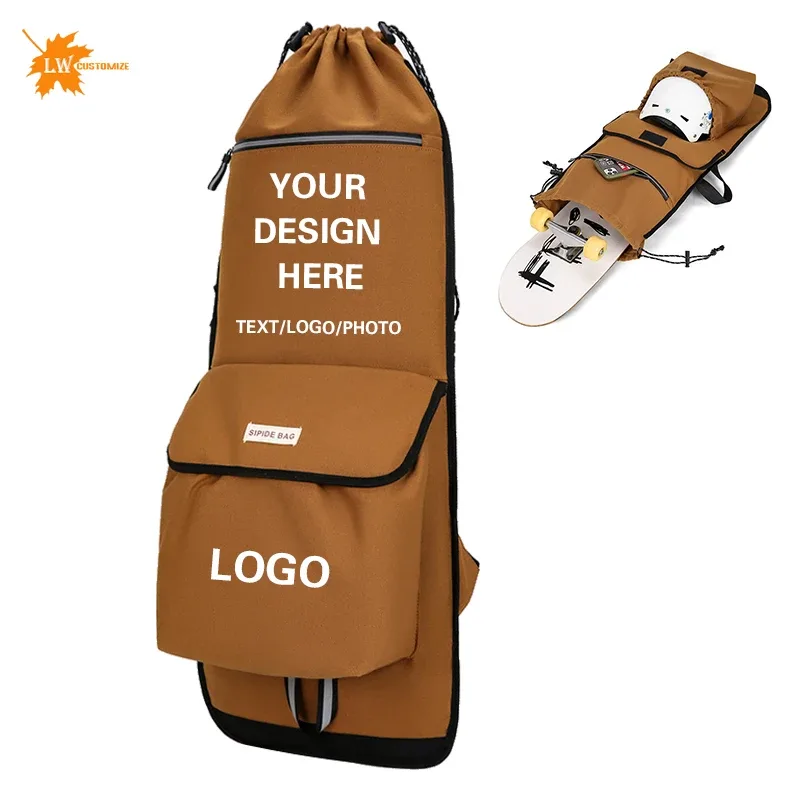 sac à dos de voyage personnalisé pour longboards, avec logo, pour l'extérieur, double bandoulière, impression en gros de motifs photo