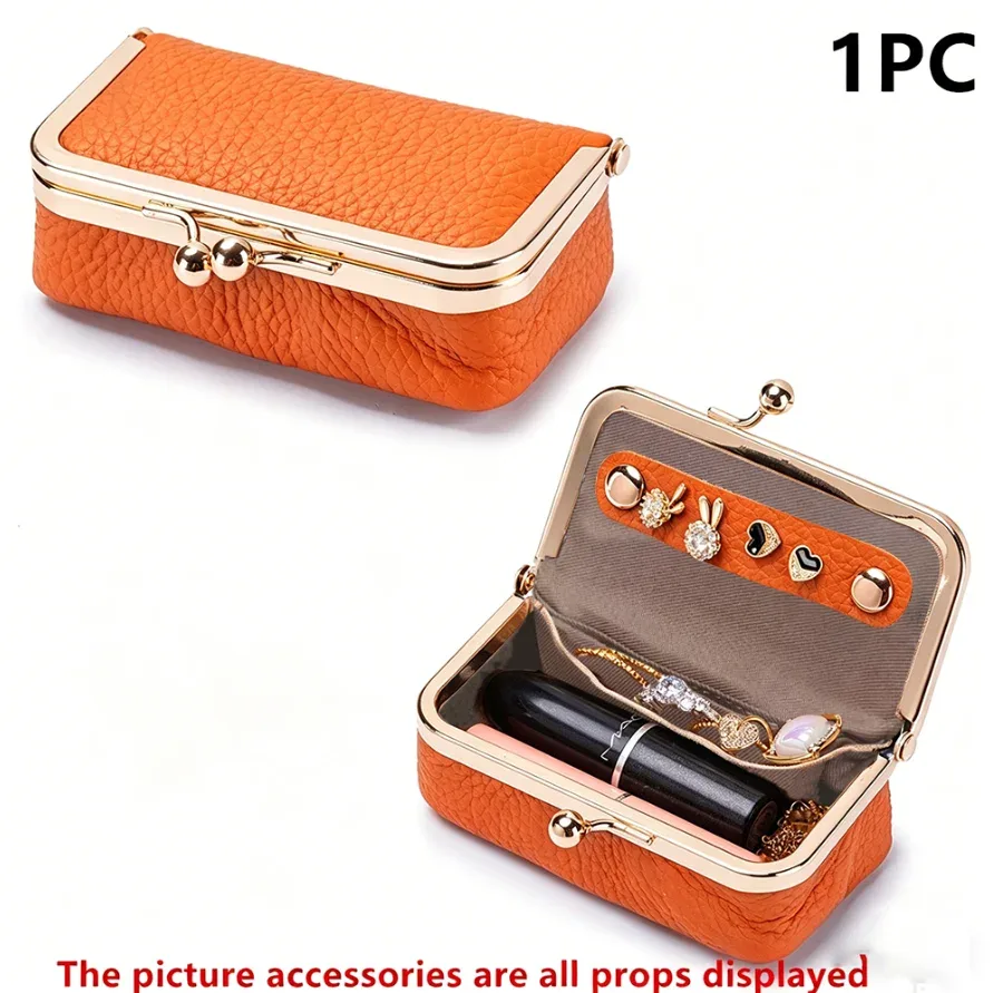 sac de rangement pour bijoux pour femmes, petit sac en cuir pu pour écouteurs, boîte de rangement pour bagues, colliers, boucles d'oreilles, mini porte-monnaie