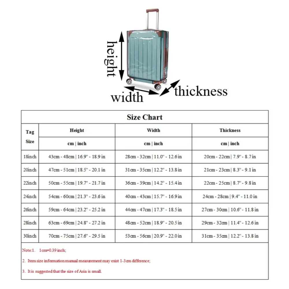 housse de protection transparente en pvc pour bagages, accessoires de voyage, housses de rangement anti-poussière, housses de protection imperméables pour valises
