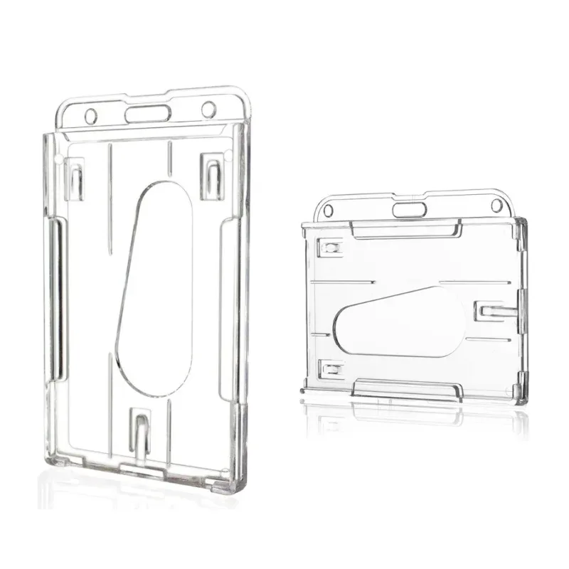 fentes pour cartes transparentes, porte-badge pour étiquette d'identification, avec bobine de badge, organisateur de rangement pour cartes, étui pour cartes de travail pour passe des employés