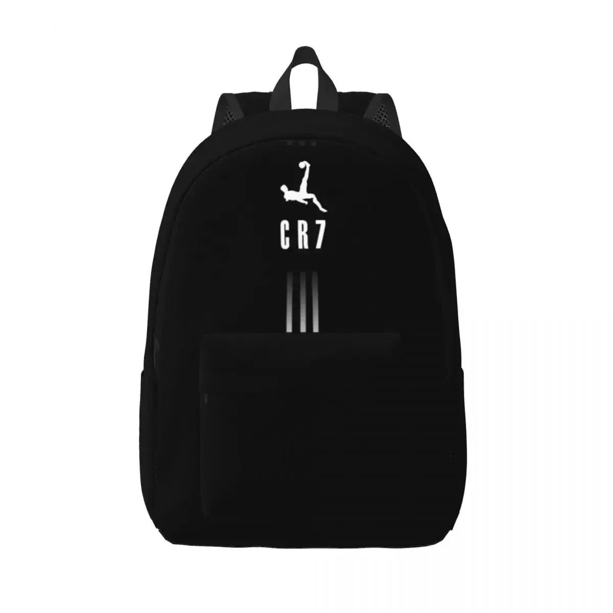 sac dos toile polyester noir compartiment intérieur poche avant latérale bandoulière réglable ordinateur portable école plein air