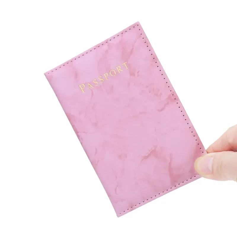 étui porte-passeport en marbre, accessoires de voyage, couverture d'identité pour femmes et hommes, couverture de passeport pour carte bancaire, étui portefeuille d'affaires, pochette