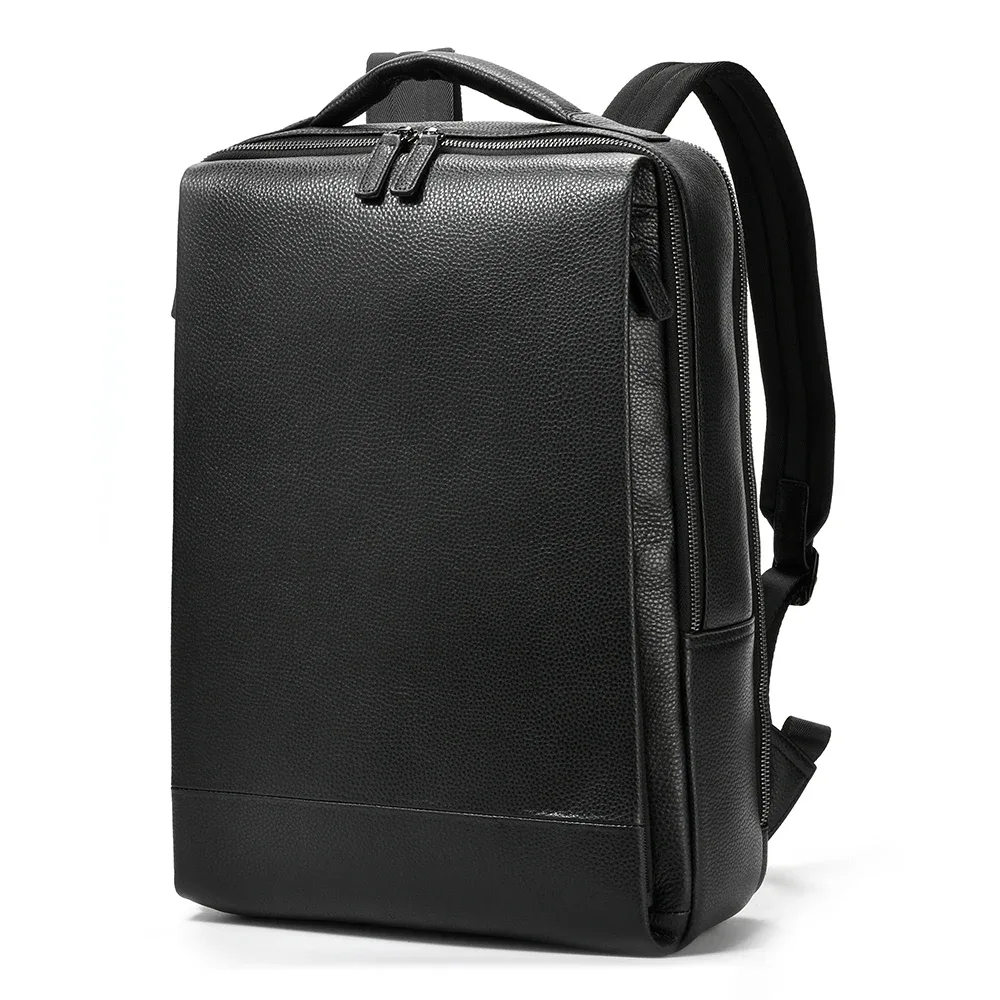 sac à dos en cuir véritable pour hommes, nouveau design, sac à dos de voyage, décontracté, pour l'école, pour ordinateur portable, grand format