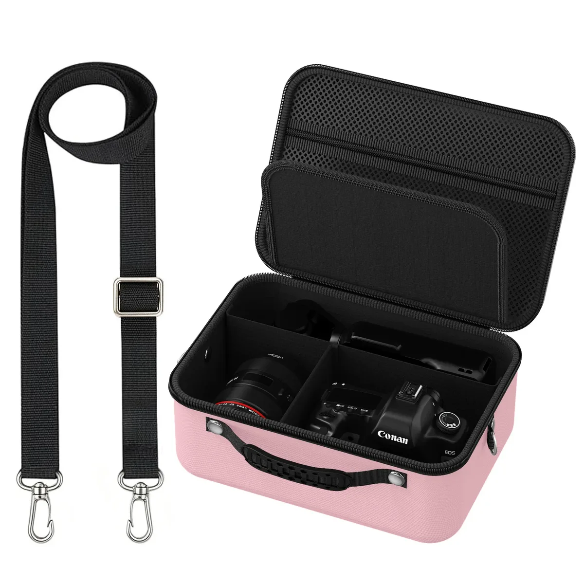 étui pour appareil photo pour canon eos rebel t7/r50/r100 et plus d'appareils photo reflex numériques et sans miroir, sac de voyage portable avec séparateurs réglables