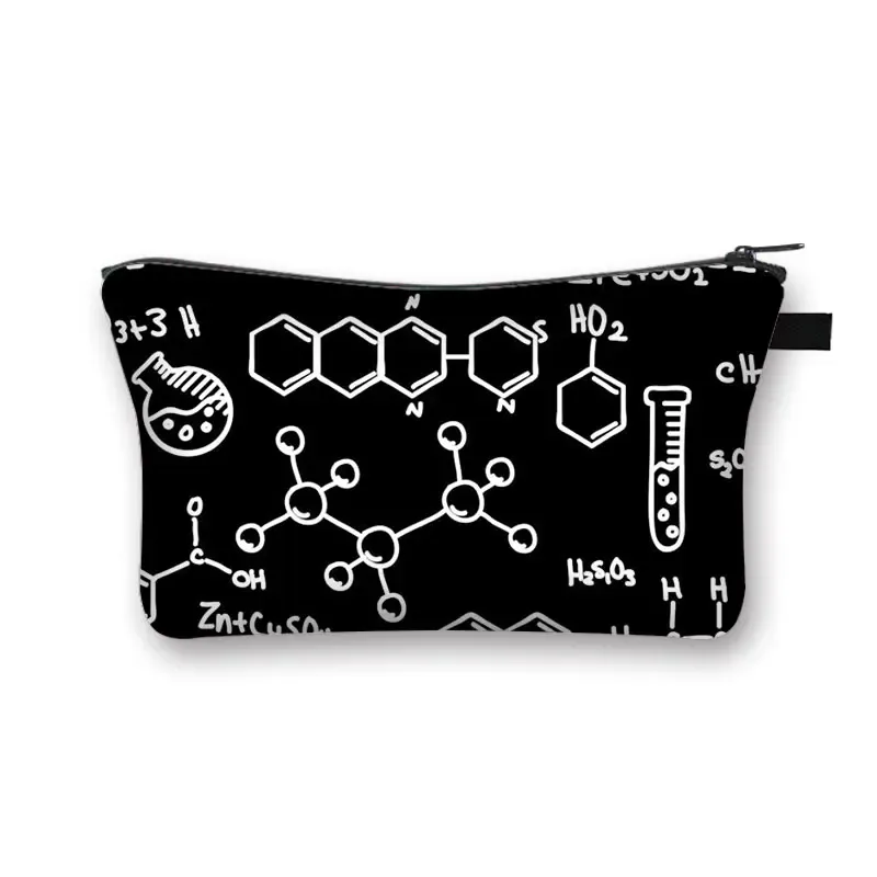 trousse de maquillage pour femmes, tableau périodique des éléments imprimés, sac de maquillage pour femmes, pochette à fermeture éclair, rouge à lèvres, organisateur pour sac de cosmétiques