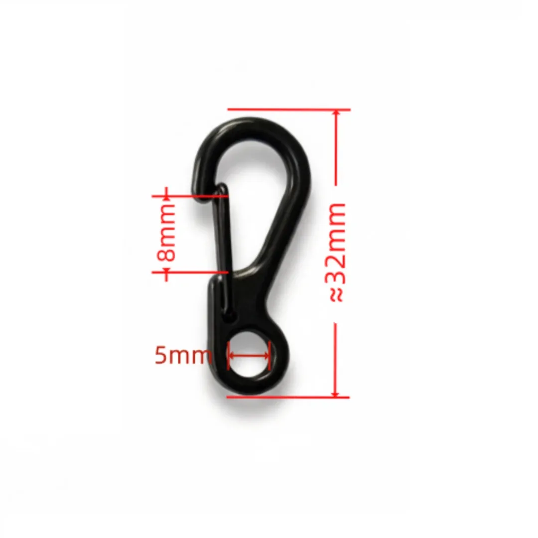 carabiner métal noir clip ressort sangles voyage camping escalade survie activités plein air randonnée utilisation rapide sécurisée conception robuste