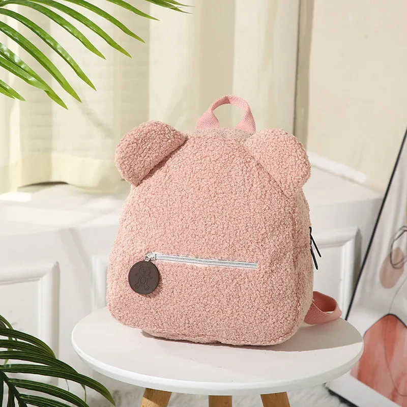 sac à dos en peluche ours personnalisé fait main avec nom, sac de marche, sac de campus, sac à bandoulière brodé pour enfants automne-hiver