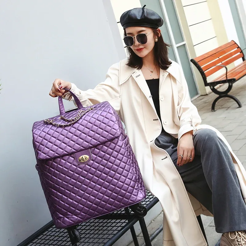 valise à roulettes avec roues silencieuses universelles, sac à bagages à roulettes, sacs de voyage légers, bagages à main à la mode, 20 po