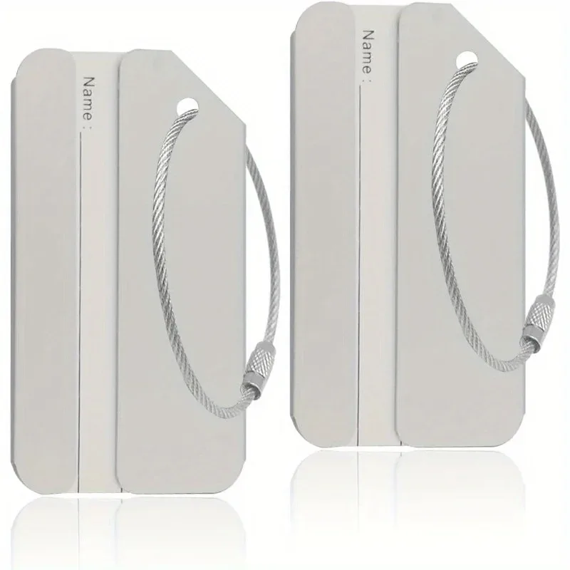 étiquettes de bagages en aluminium, 5 pièces, identifiant de bagages de voyage durable avec support sécurisé par fourreur